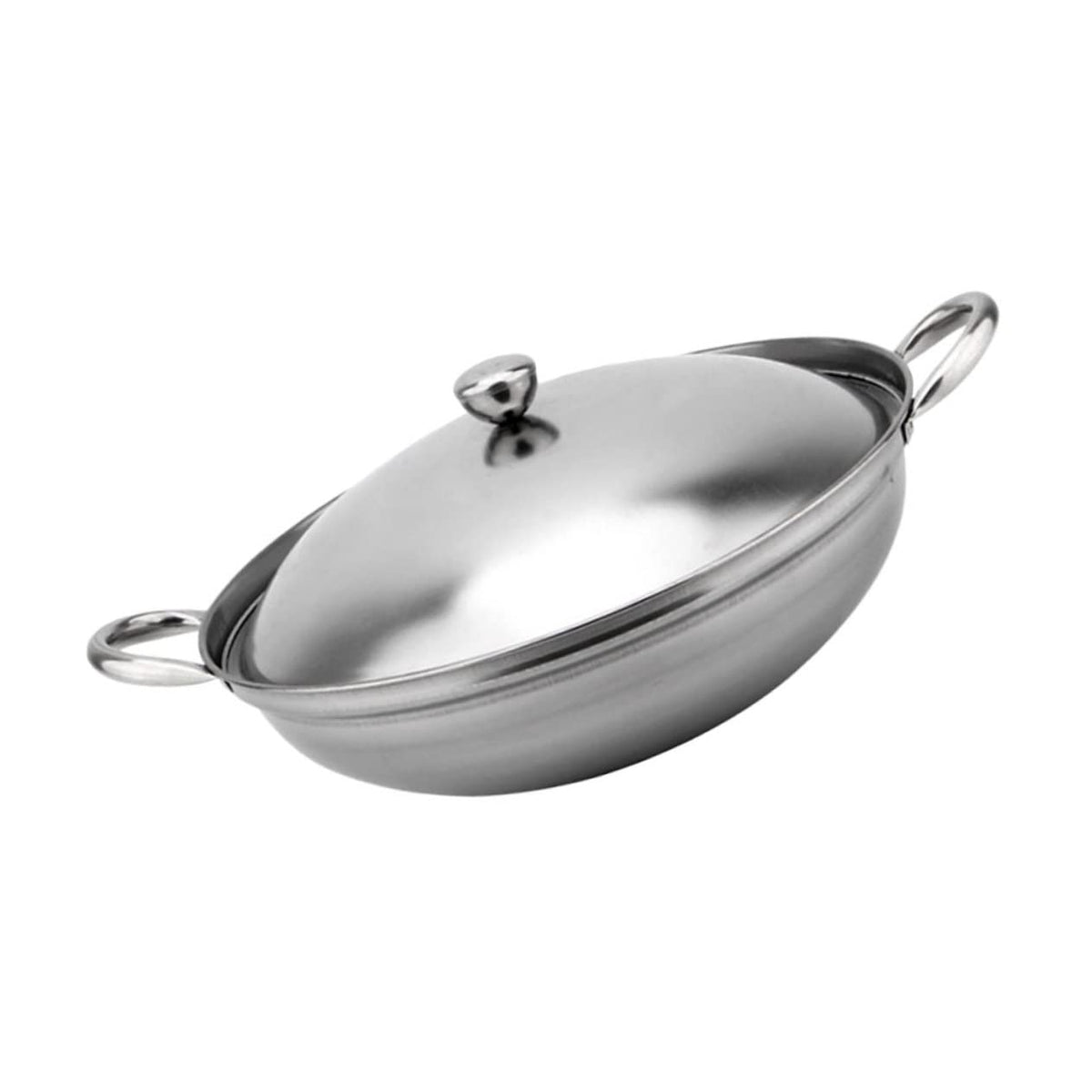 Stainless Steel Double Handle Cooking Pot with Lid E976