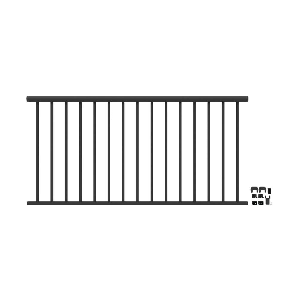6' x 36" Matte Black Aluminum Rail Kit Q189017
