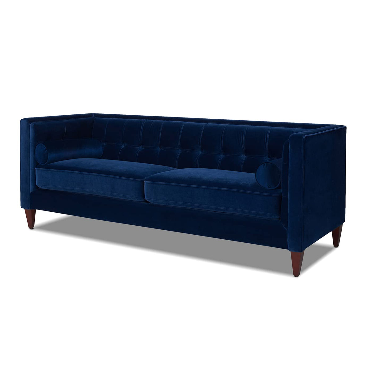 Navy Blue Velvet Tufted Sofa O48342