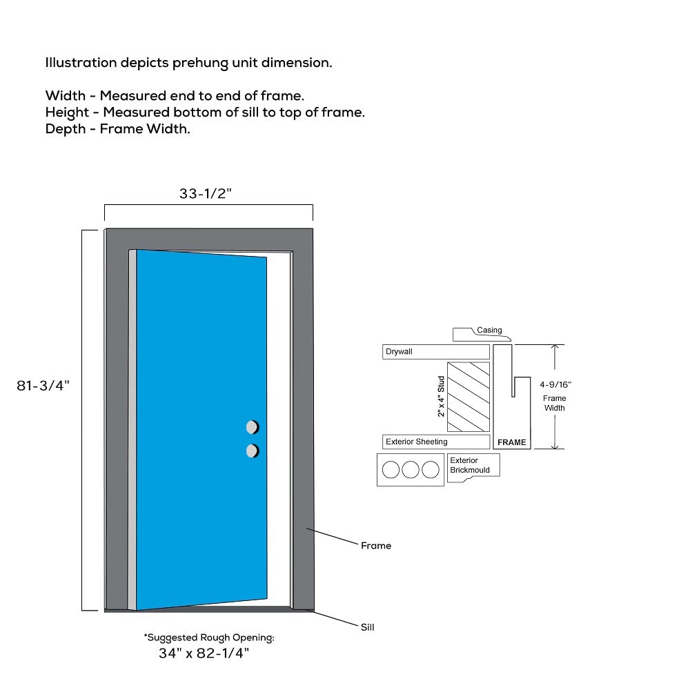 Fiberglass Smooth Primed Left Hand In-Swing Prehung Front Door Full Lite Clear Glass 32" x 80" I8013
