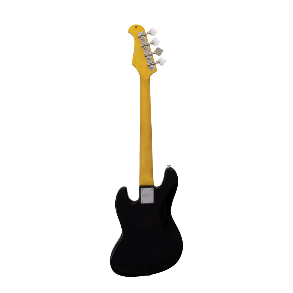 Black Mini Electric Bass Guitar with Maple Neck, Rosewood Fingerboard & White Pickguard J460