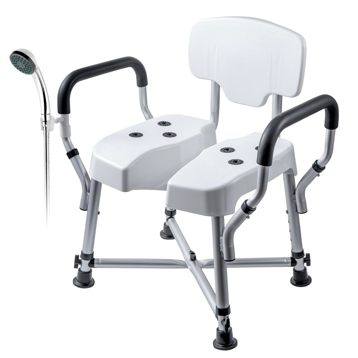 Heavy Duty Shower Chair with Back and Padded Armrests U459431