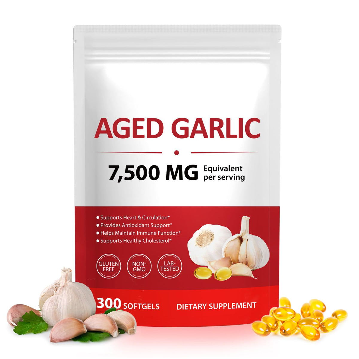 2 Years Aged Garlic Extract Capsules 300 Count Gluten-Free Q246