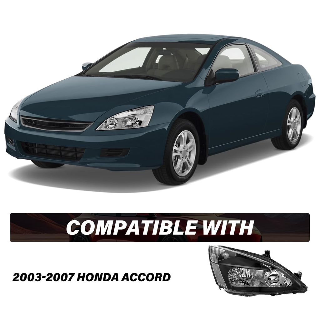 Black Headlight Assembly Set Driver & Passenger Side P6114