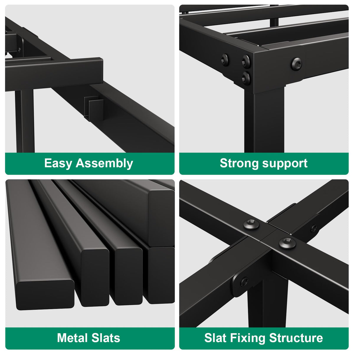 Queen Size Metal Bed Frame with Underbed Storage C4944