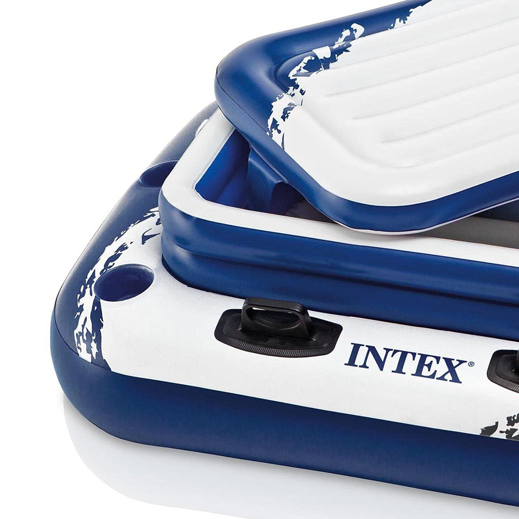Inflatable 72 Can Cooler Float and 1 Person Floating Water Lounge Chair with Cupholders W282
