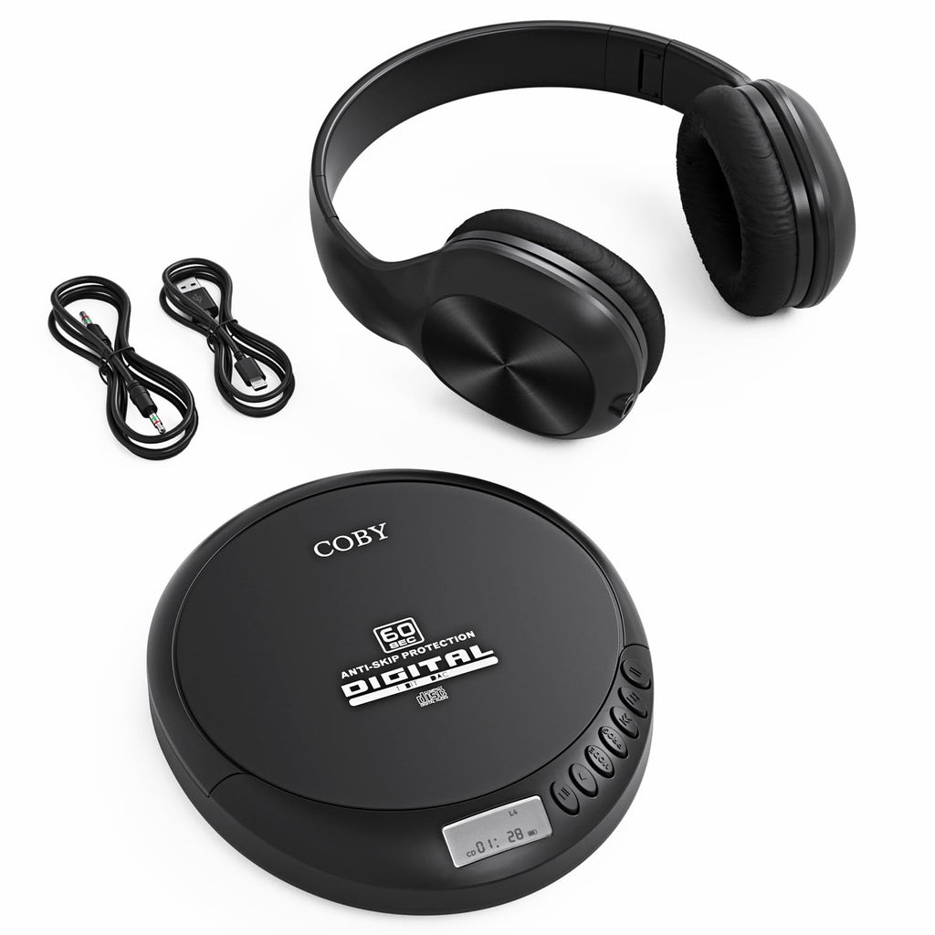 Portable CD Player with Headphones, FM Radio, Black F262331