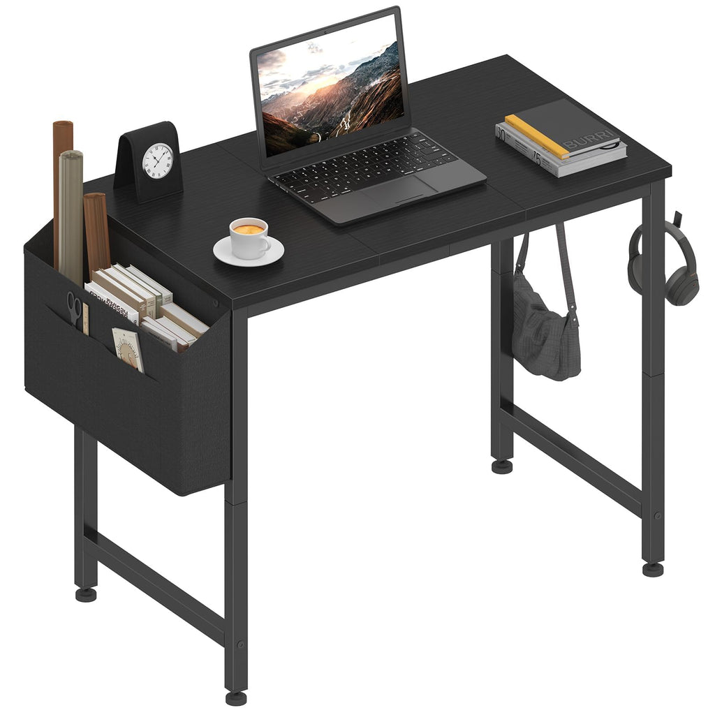 Black 32 Inch Small Desk with Storage Bag P444847