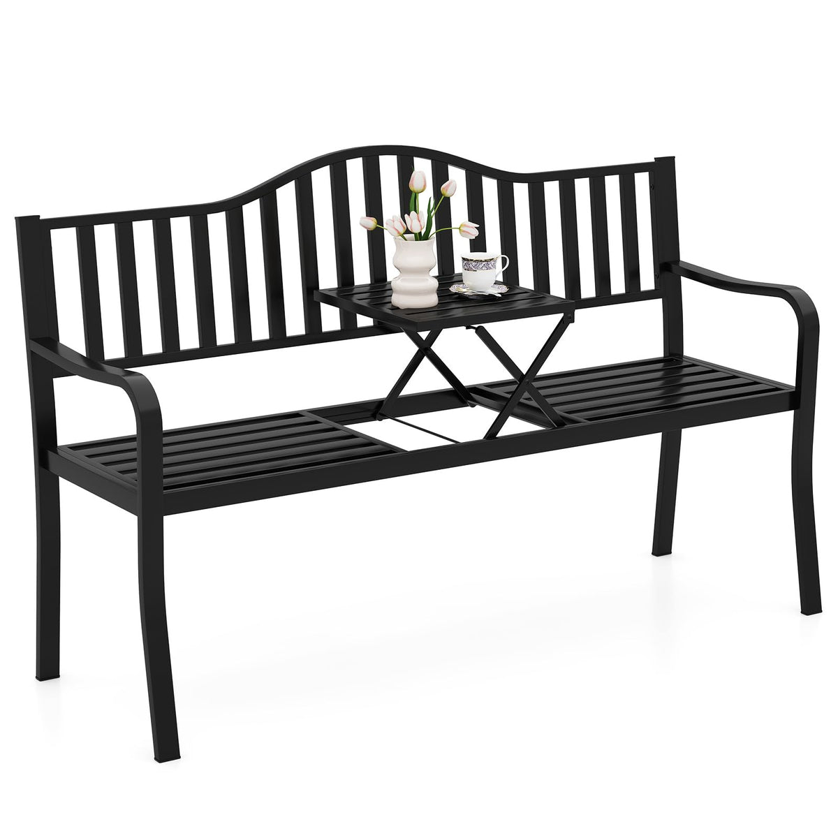 60” Metal Outdoor Garden Park Bench J5702
