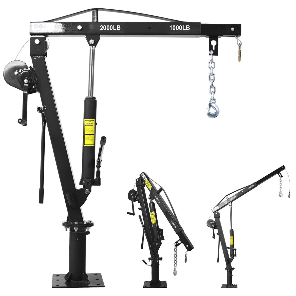 2000 lb Pickup Truck Davit Crane with Hand Winch P909