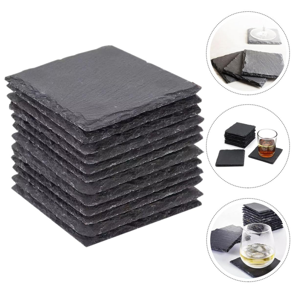 Natural Stone Drink Coasters Set K3279