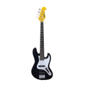Black Mini Electric Bass Guitar with Maple Neck, Rosewood Fingerboard & White Pickguard J460