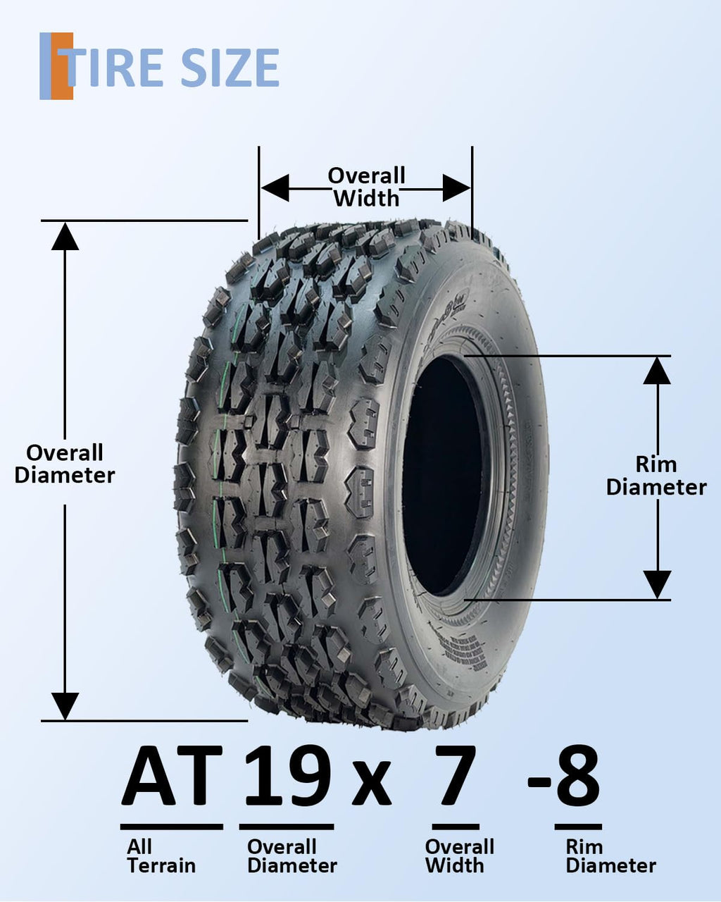 19x7-8 4 Ply Tubeless ATV UTV Tires Set of 2 M6415