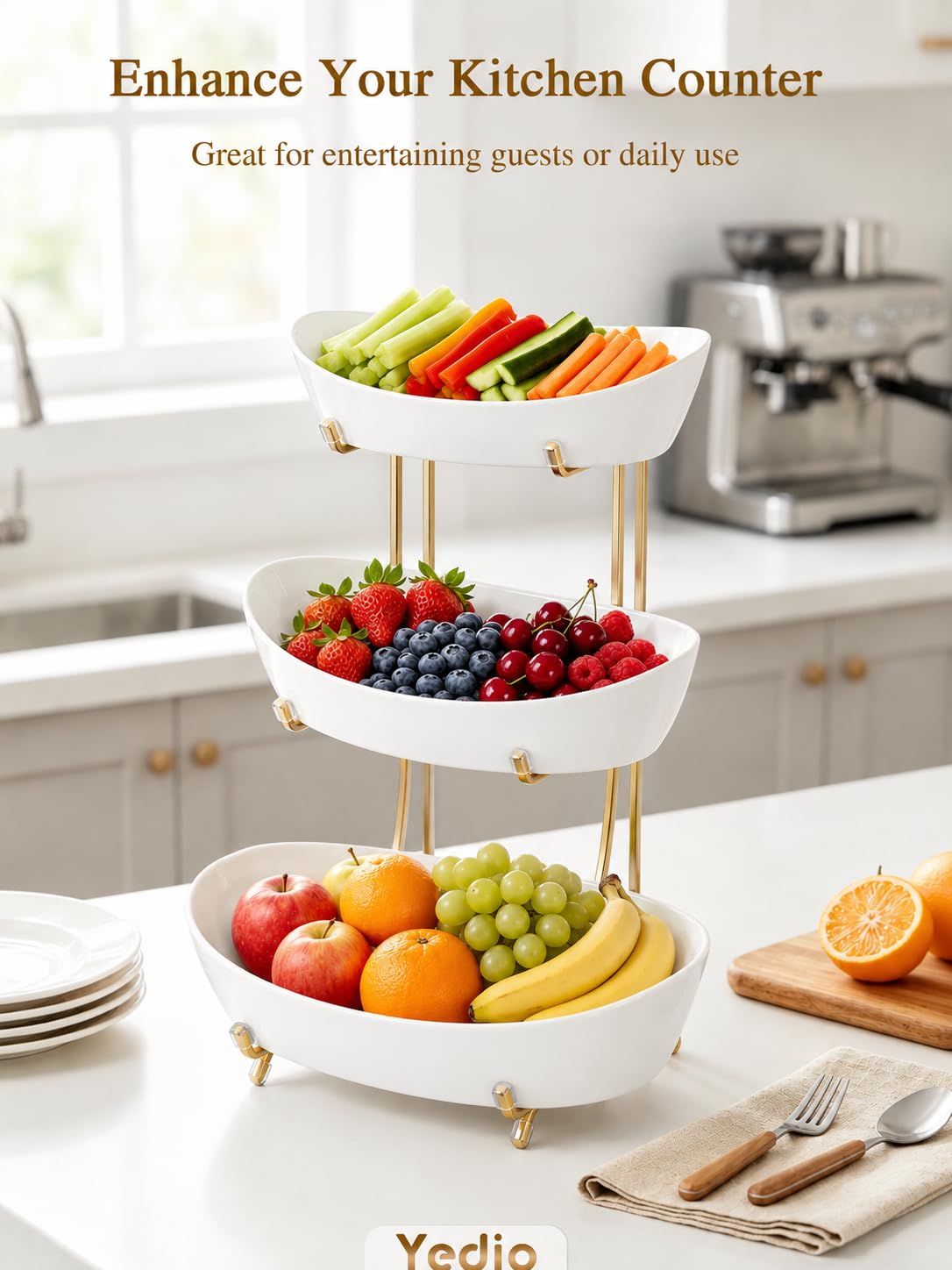 3 Tier Ceramic Fruit Bowl S963518