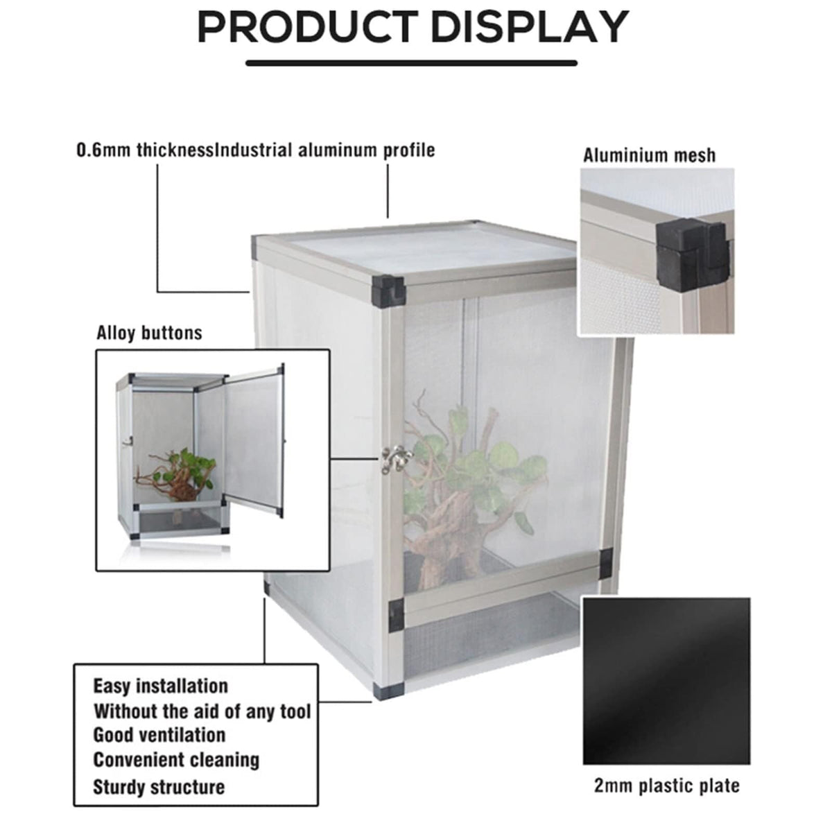 Aluminum Insect Breeding Box Reptile Habitat J50930