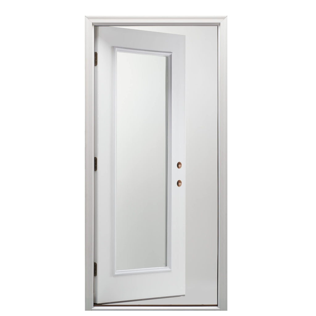Fiberglass Smooth Primed Left Hand In-Swing Prehung Front Door Full Lite Clear Glass 32" x 80" I8013