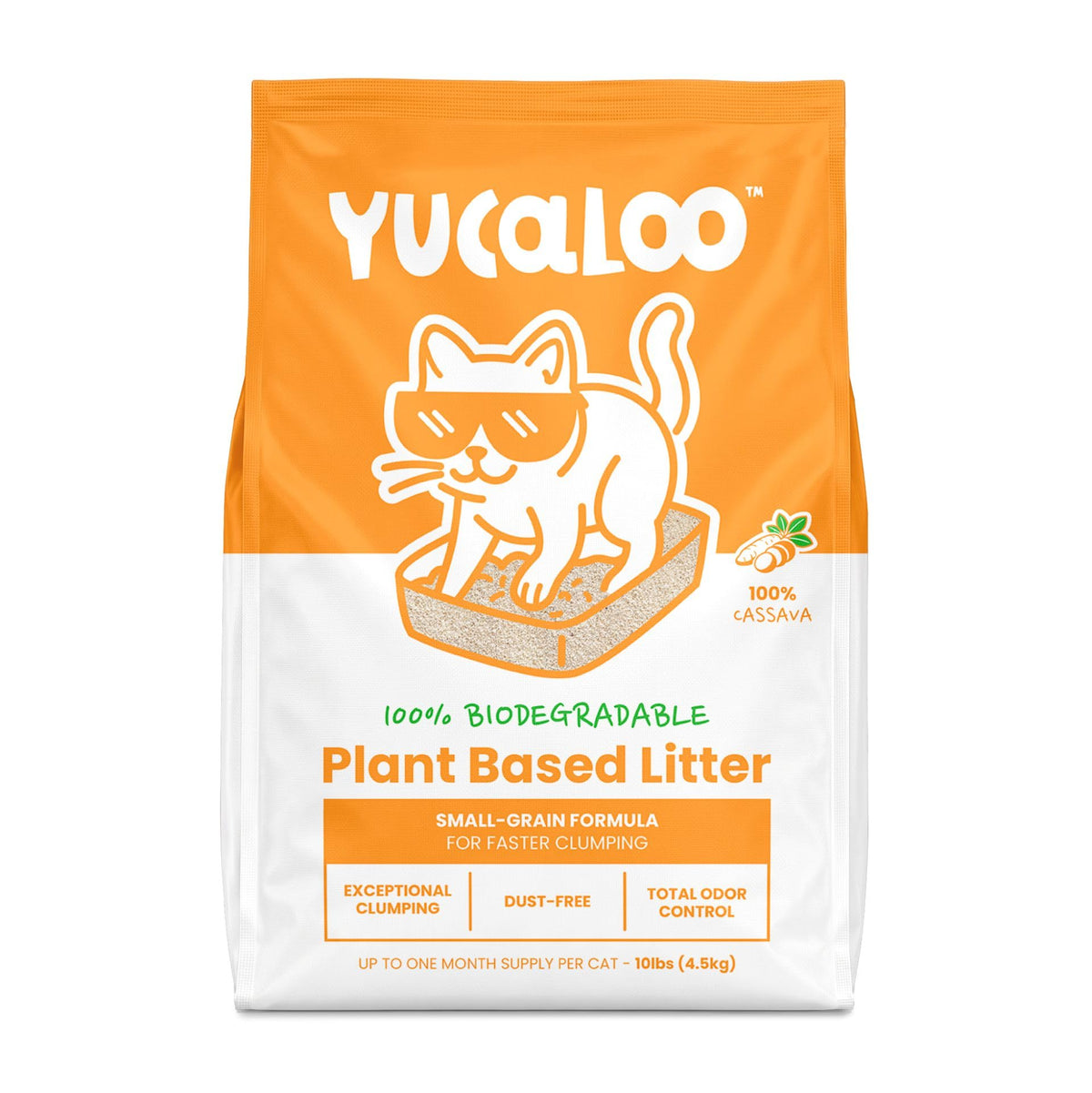 Natural Cat Litter 100% Cassava Small Grains Unscented 10 lbs U14360