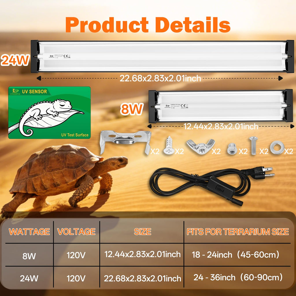 24W 22'' UVB Reptile Light Fixture Combo Kit C436710
