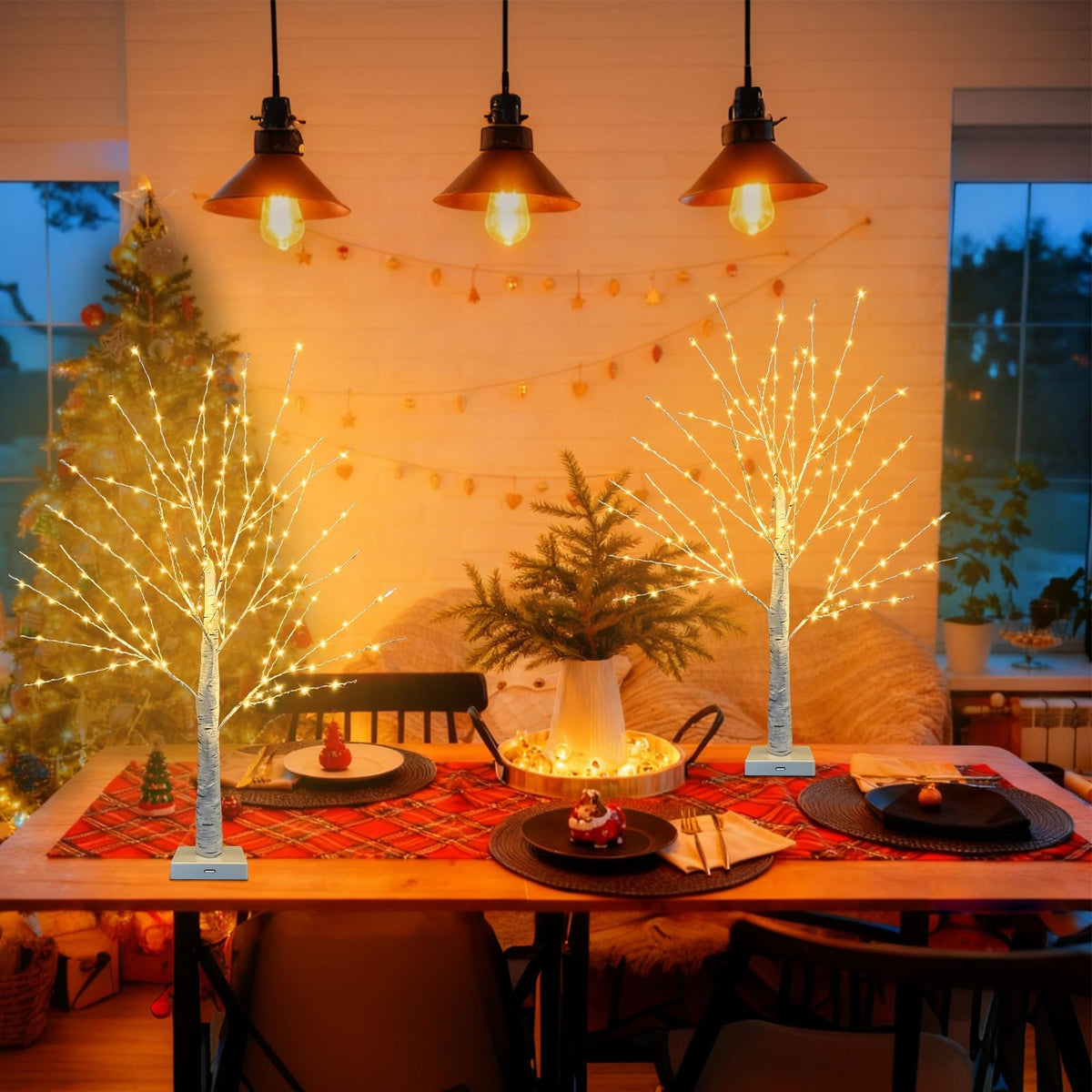 24 Inch LED Birch Tree 2 Pack J570671