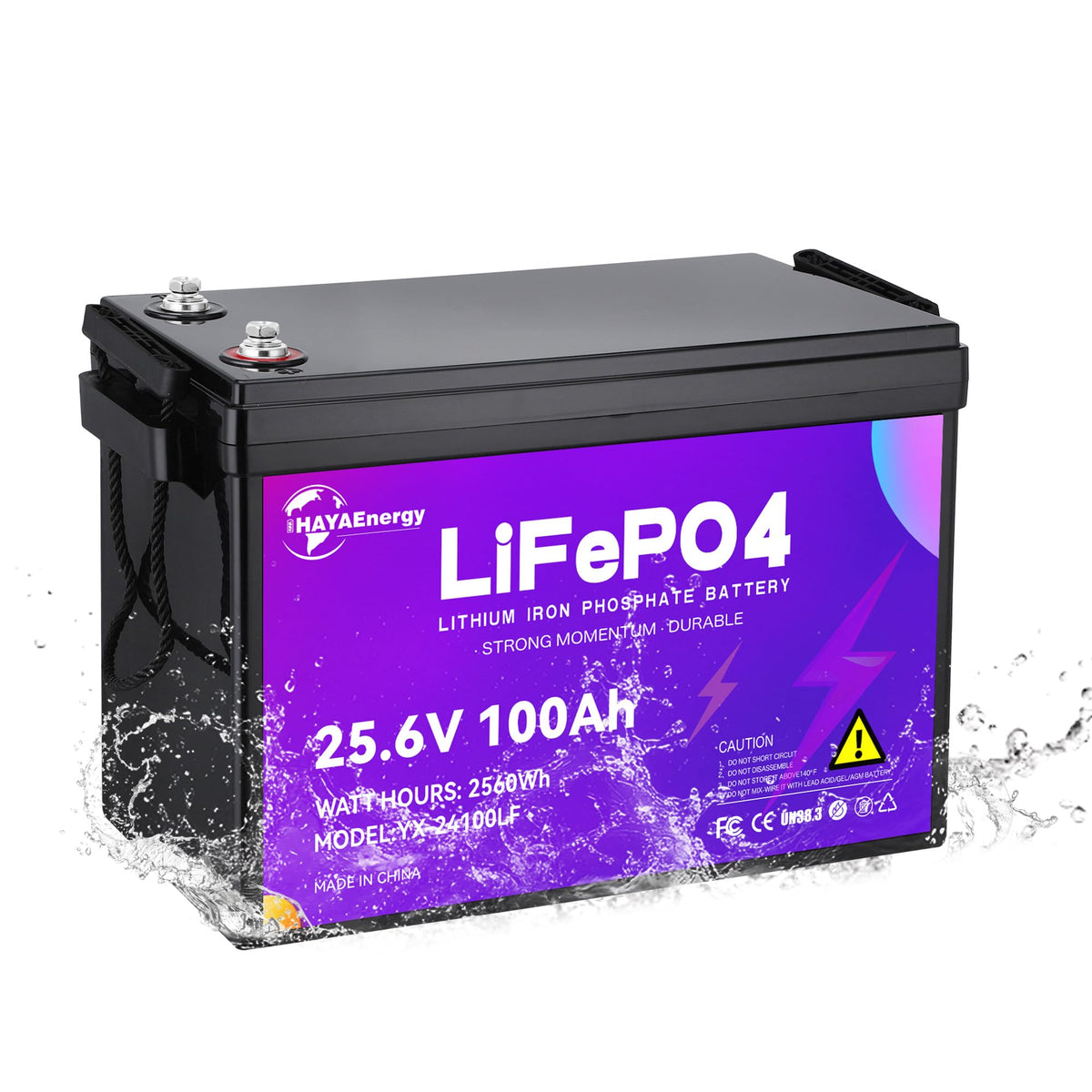24v 100ah LiFePO4 Lithium Battery with 100A BMS B902