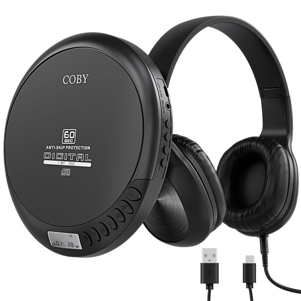 Portable CD Player with Headphones, FM Radio, Black F262331