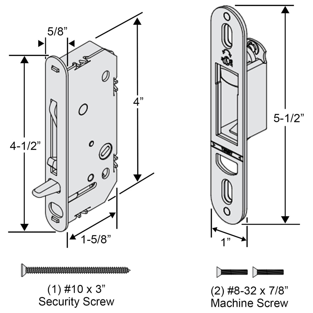 Sliding Patio Door Lock and Receiver Kit L32030