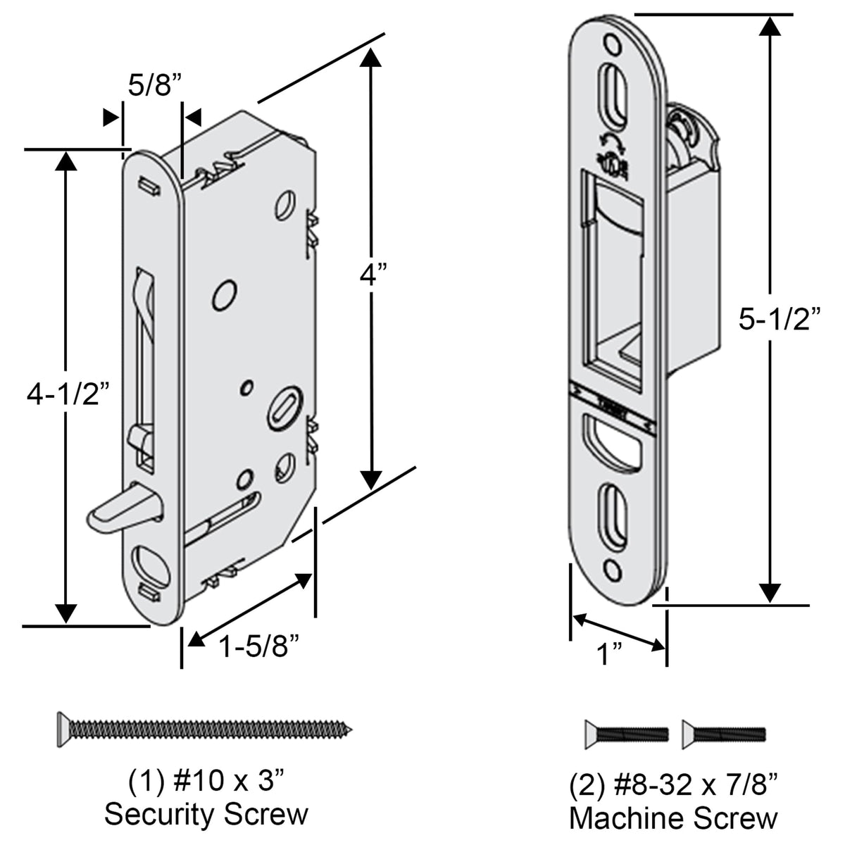 Sliding Patio Door Lock and Receiver Kit L32030
