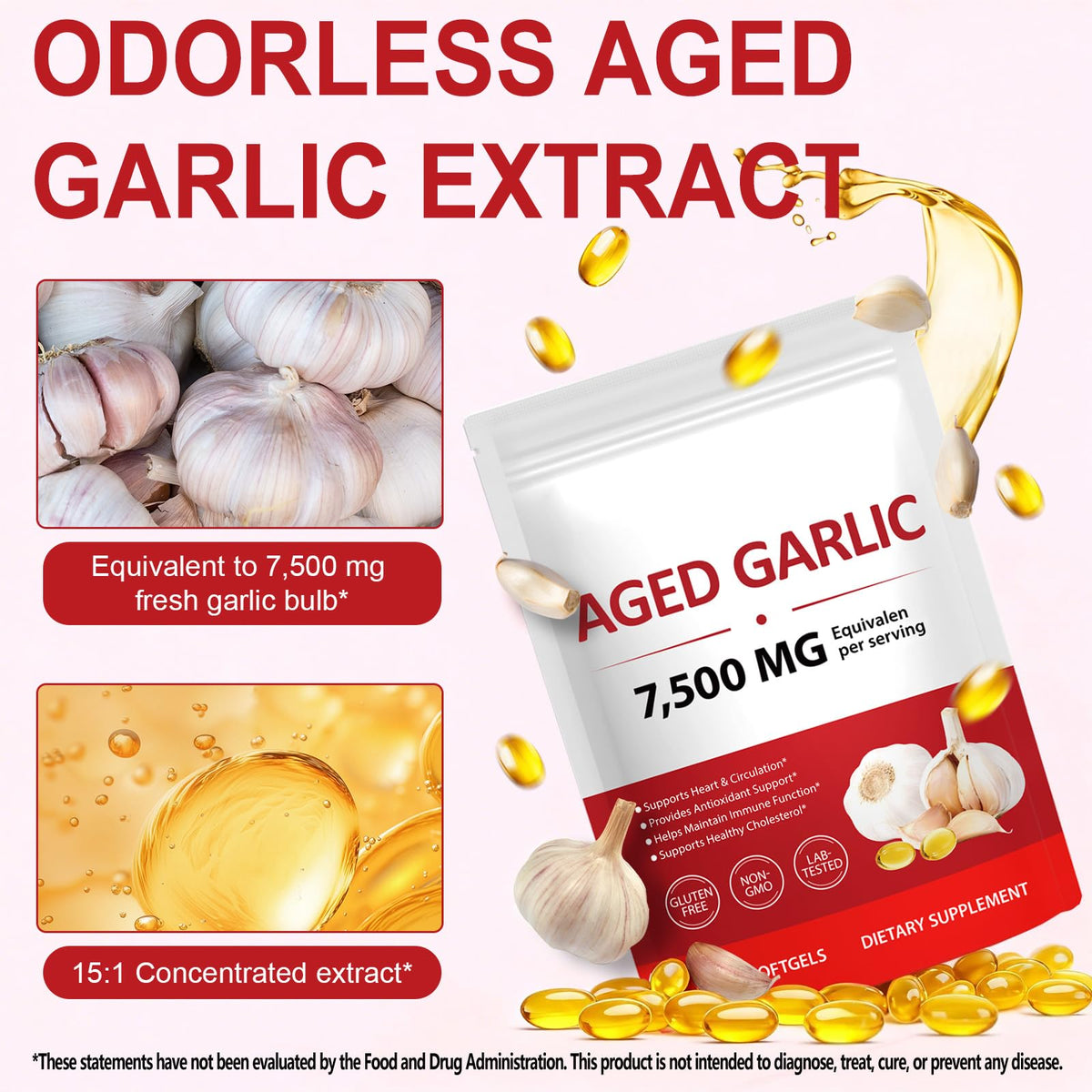2 Years Aged Garlic Extract Capsules 300 Count Gluten-Free Q246