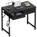 32 Inch Small Computer Desk with 2 Drawers Black E21021