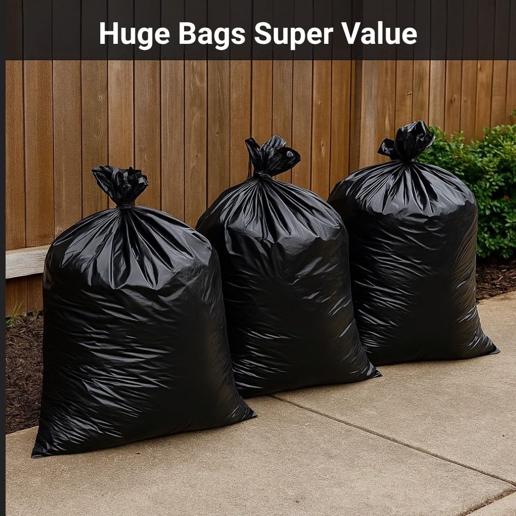 32-33 Gallon 2.5 Mil Black Heavy Duty Trash Bags 100 Count U624