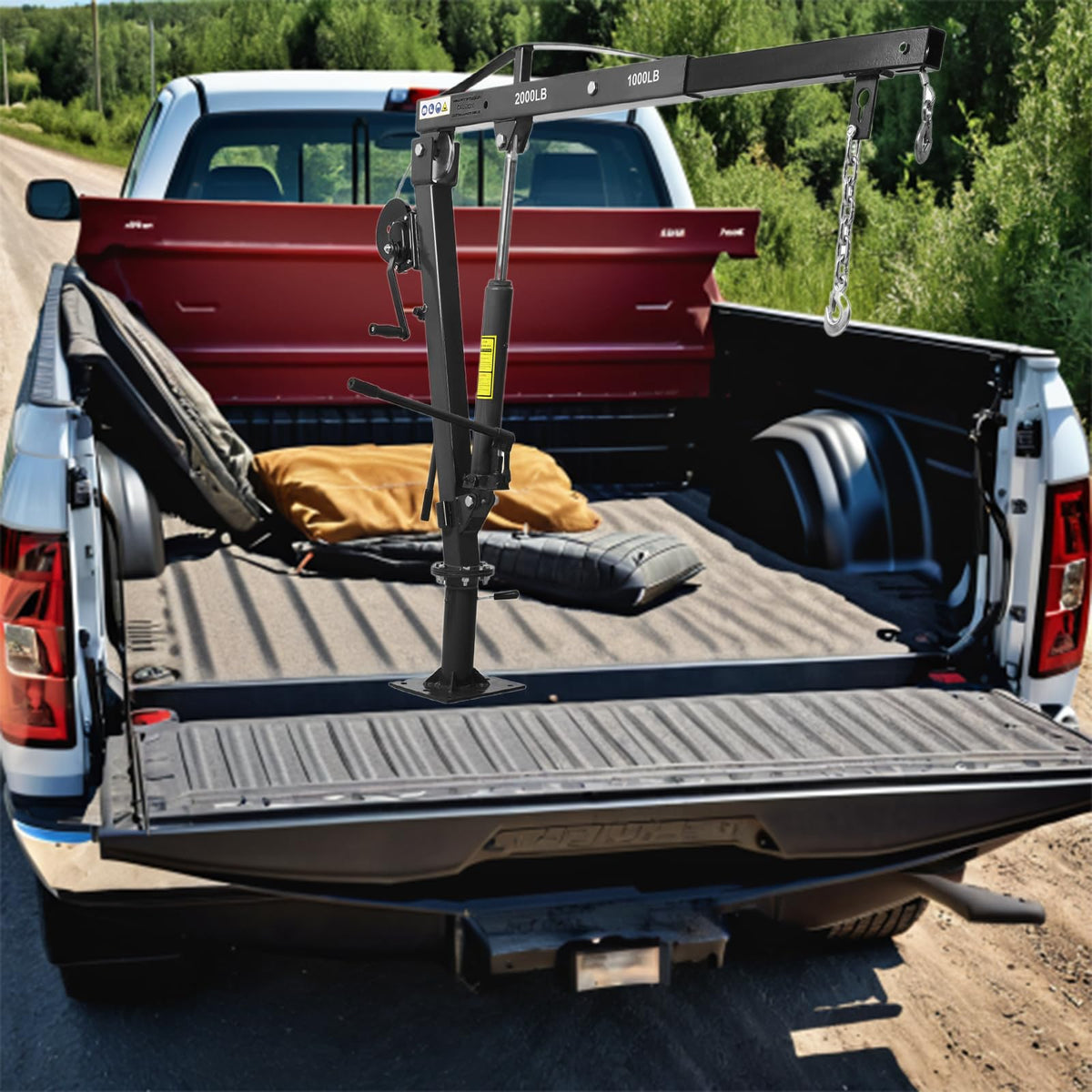 2000 lb Pickup Truck Davit Crane with Hand Winch P909