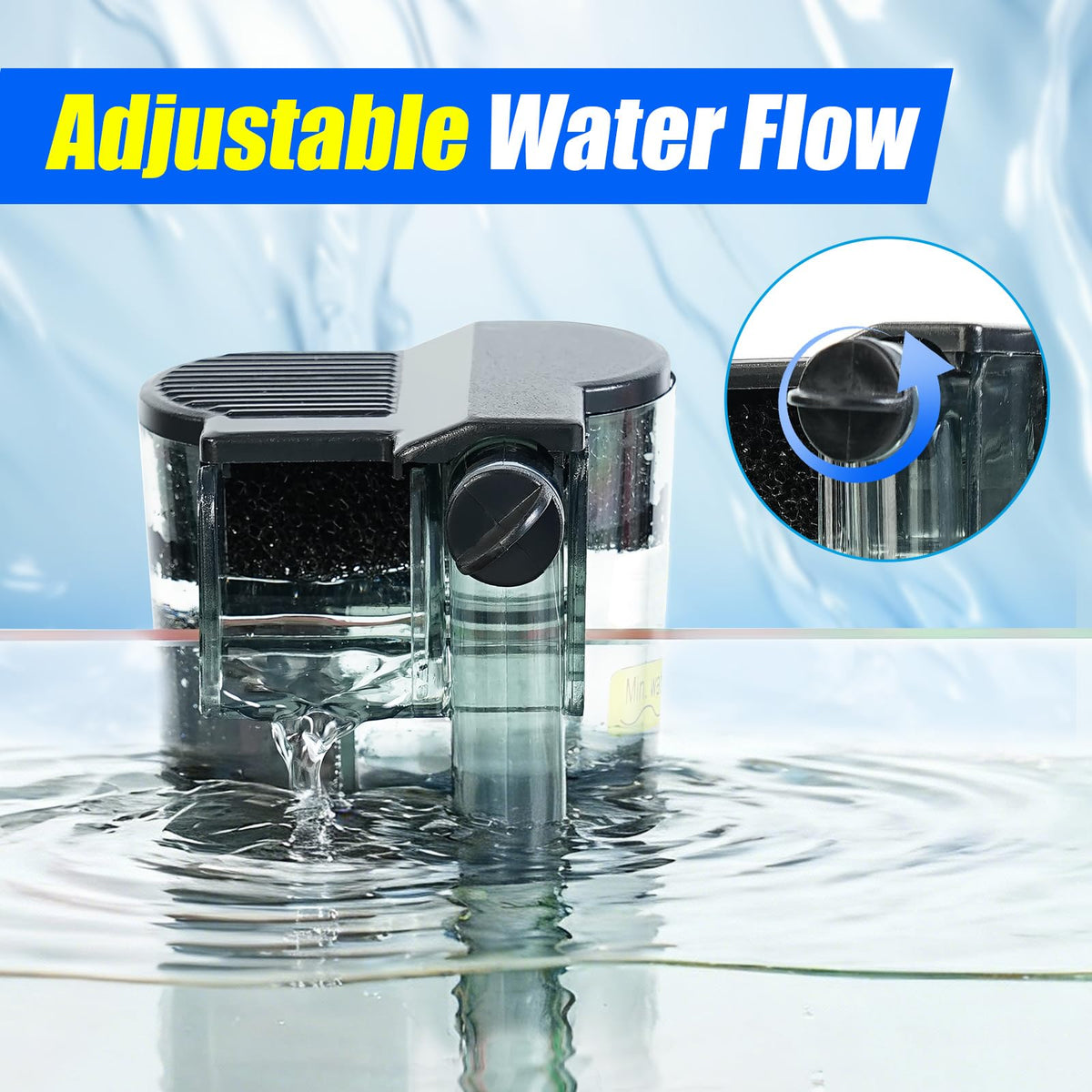 Aquarium Hang on Power Filter 3 Gallon 65GPH R980