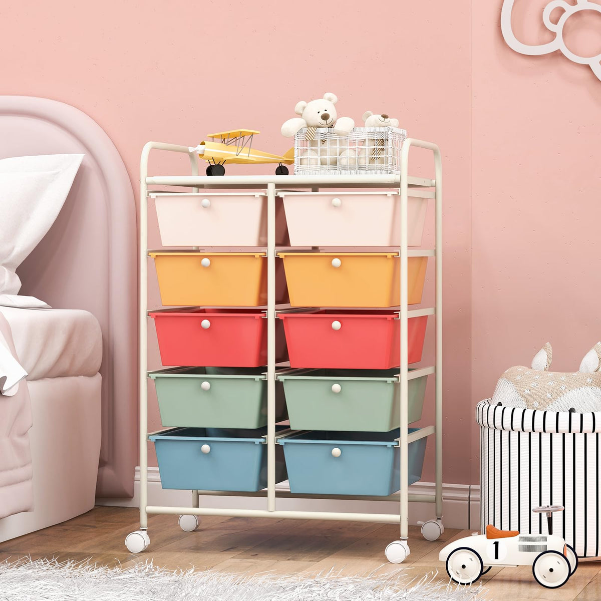 10 Drawers Rolling Storage Cart E65796
