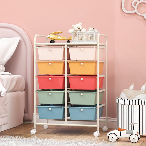 10 Drawers Rolling Storage Cart E65796