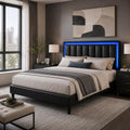 Black Full Bed Frame with PU Headboard T3073
