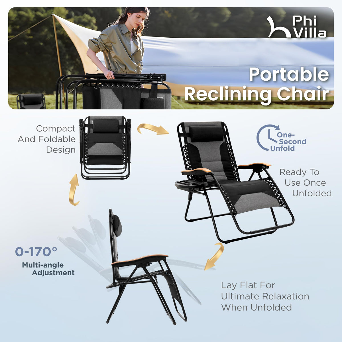 XXL Zero Gravity Chair, 30" Wide, 400 LBS, Black D44018