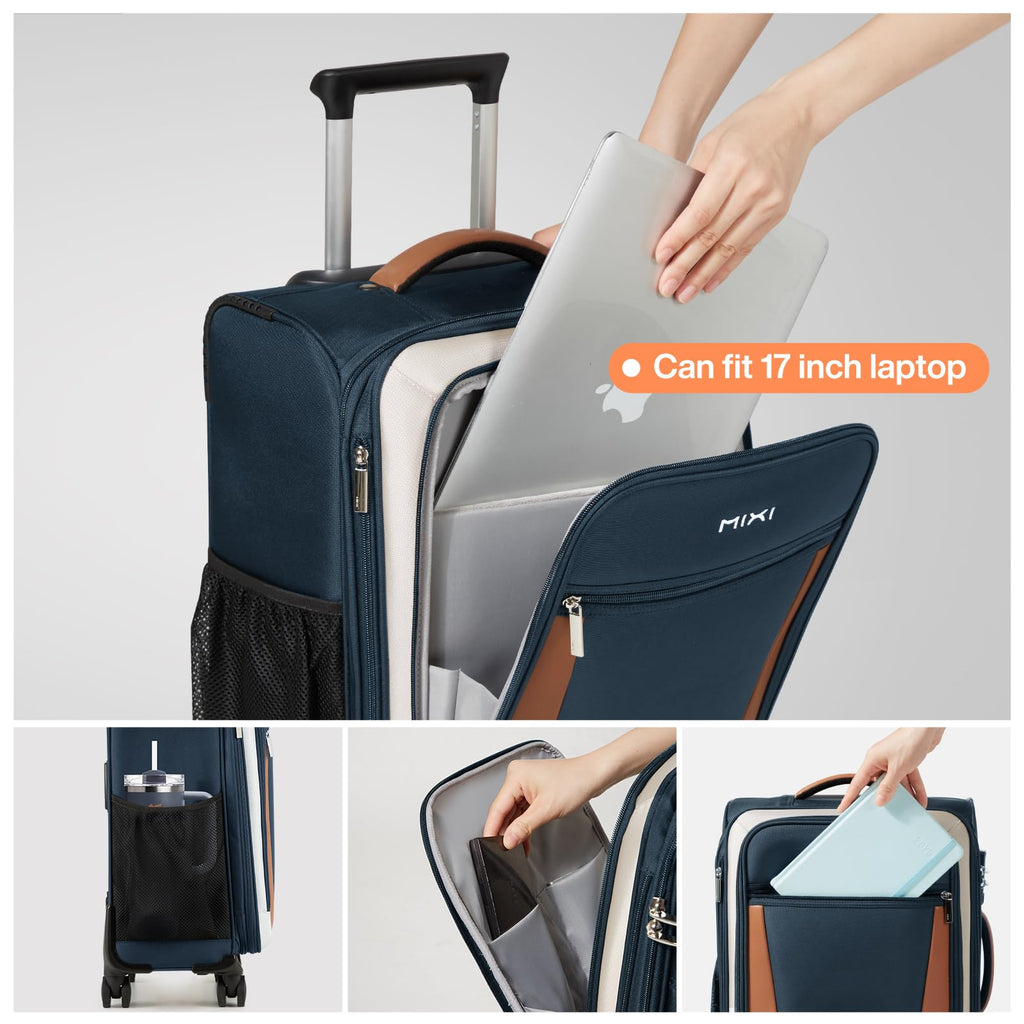 20 Inch Expandable Softside Carry On Luggage with Front Pocket B94420