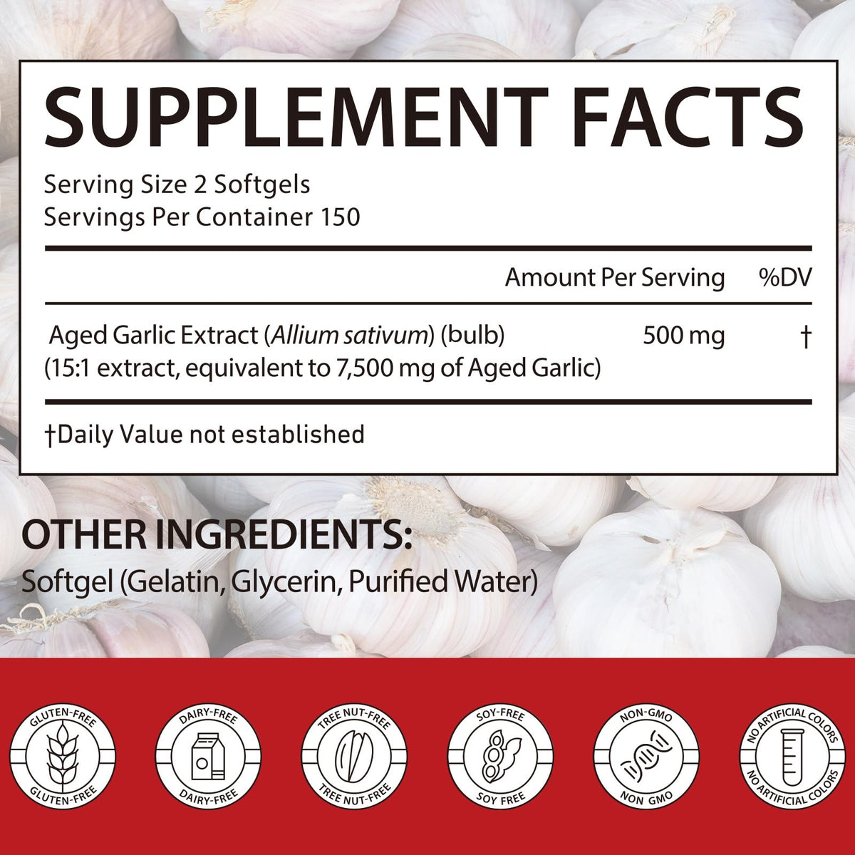 2 Years Aged Garlic Extract Capsules 300 Count Gluten-Free Q246