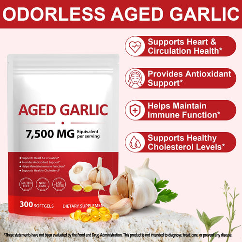 2 Years Aged Garlic Extract Capsules 300 Count Gluten-Free Q246