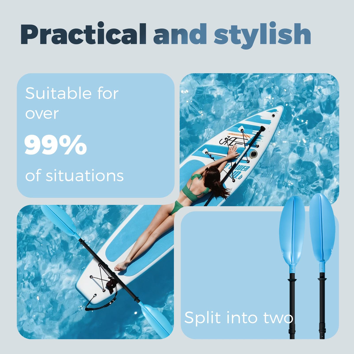 96 Inches Aluminum Alloy Kayak Paddle H128
