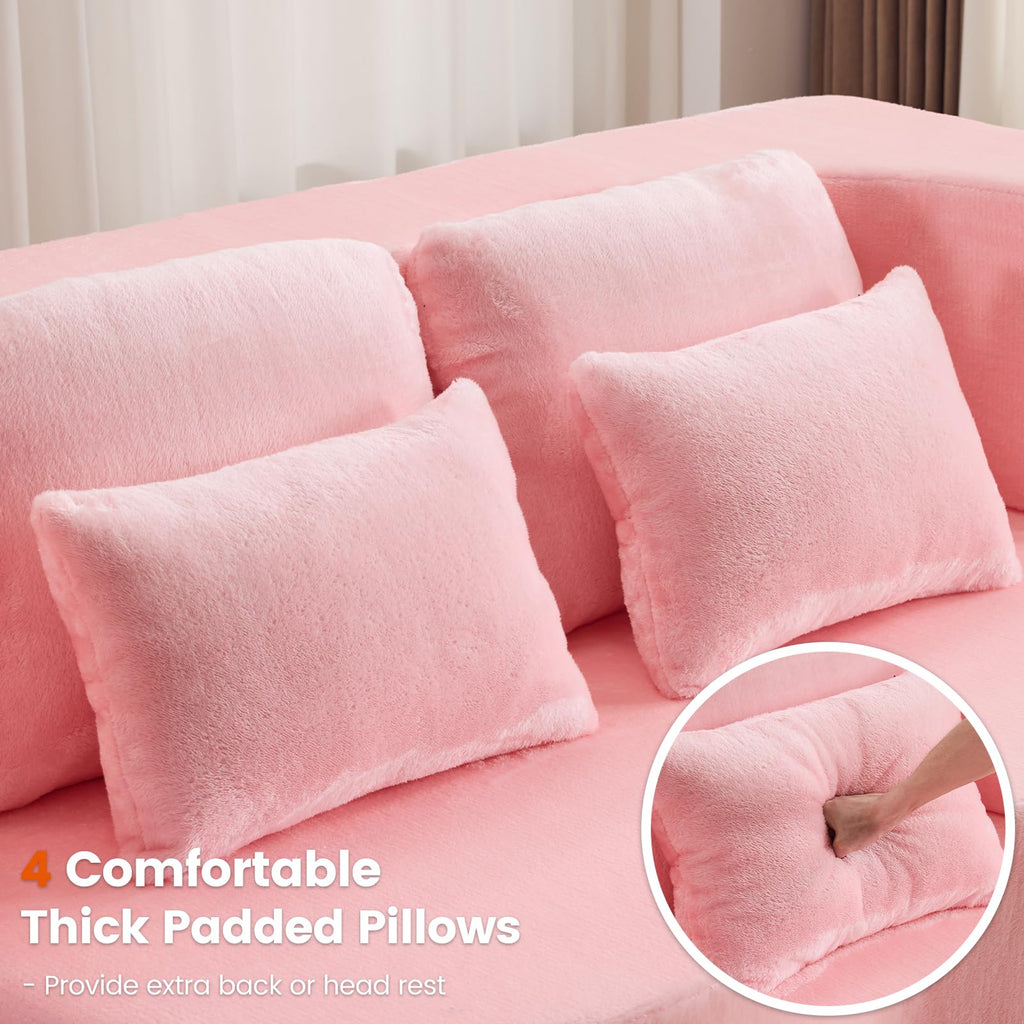 Pink Convertible Sofa Bed Q761658