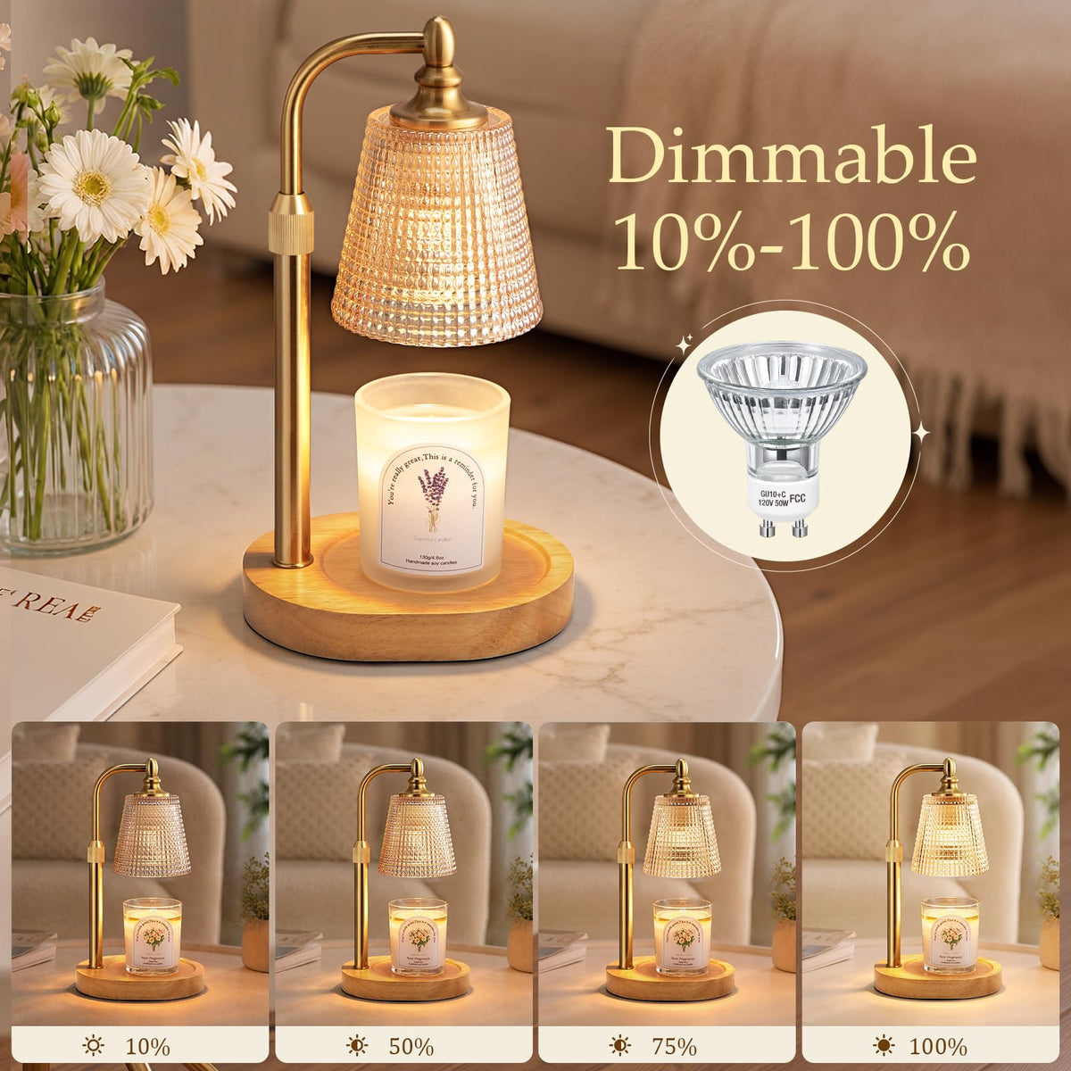 Candle Warmer Lamp with Timer Dimmer S6889