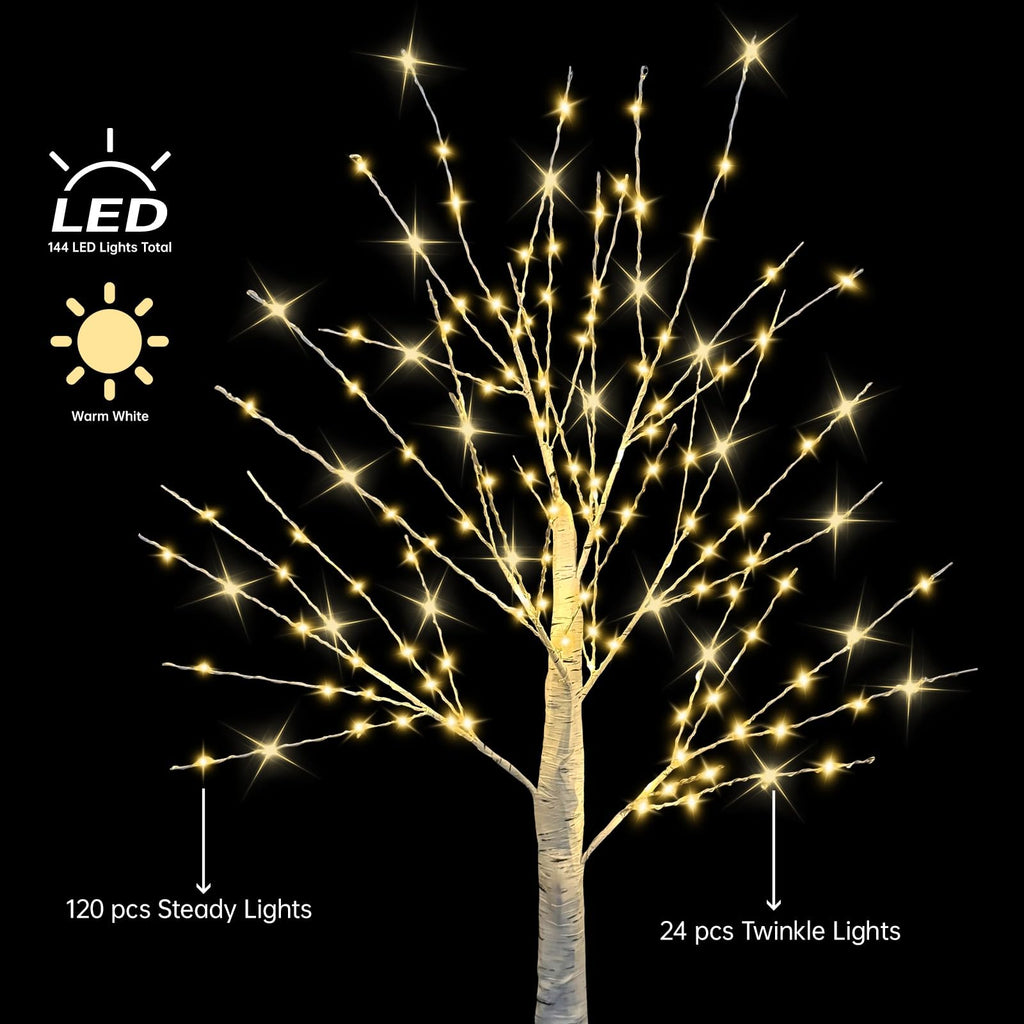 24 Inch LED Birch Tree 2 Pack J570671