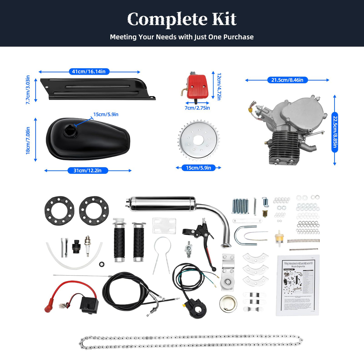 100CC 2 Stroke Bicycle Engine Kit T30691