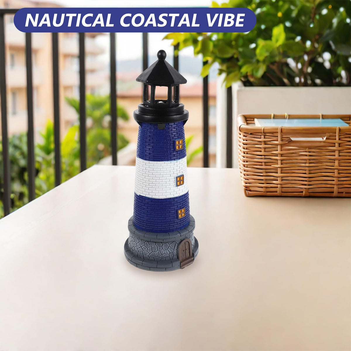 Solar Lighthouse Lamp with LED Lights Q95109