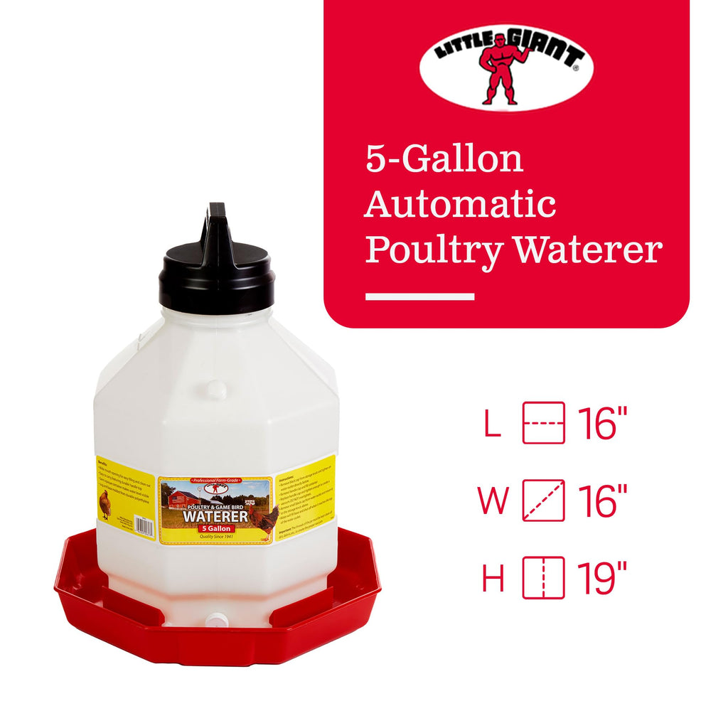5 Gallon Hanging Automatic Poultry Waterer Dispenser, 2-Pack Q22067