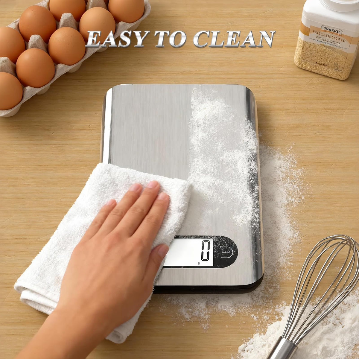 Digital Kitchen Scale 17 Pounds Capacity Stainless Steel P12249