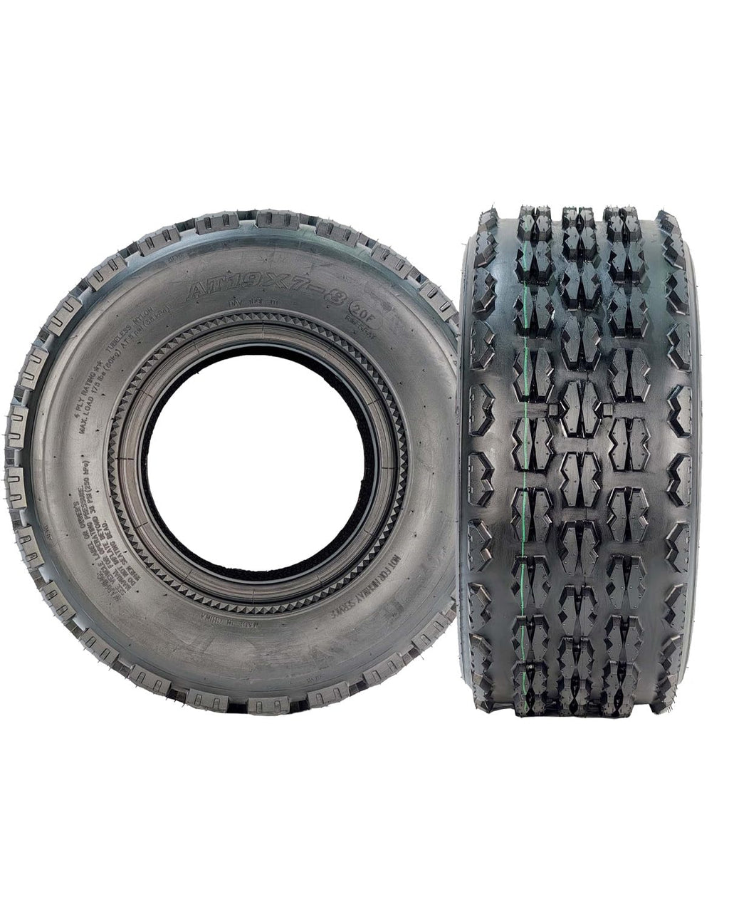 19x7-8 4 Ply Tubeless ATV UTV Tires Set of 2 M6415