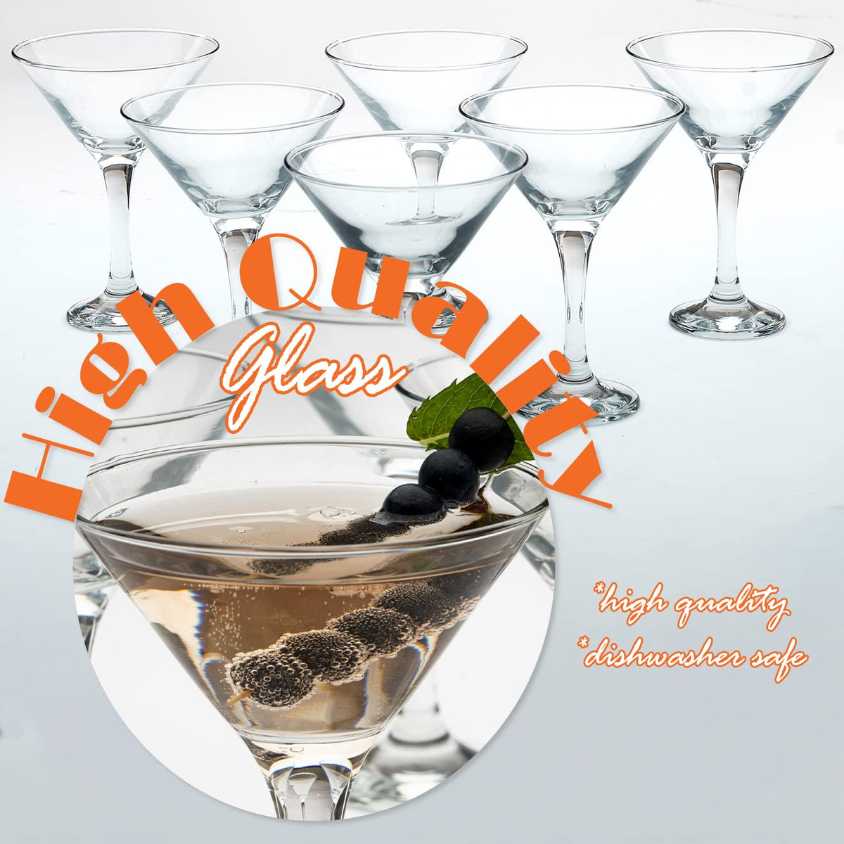 6oz Martini Glasses A1022