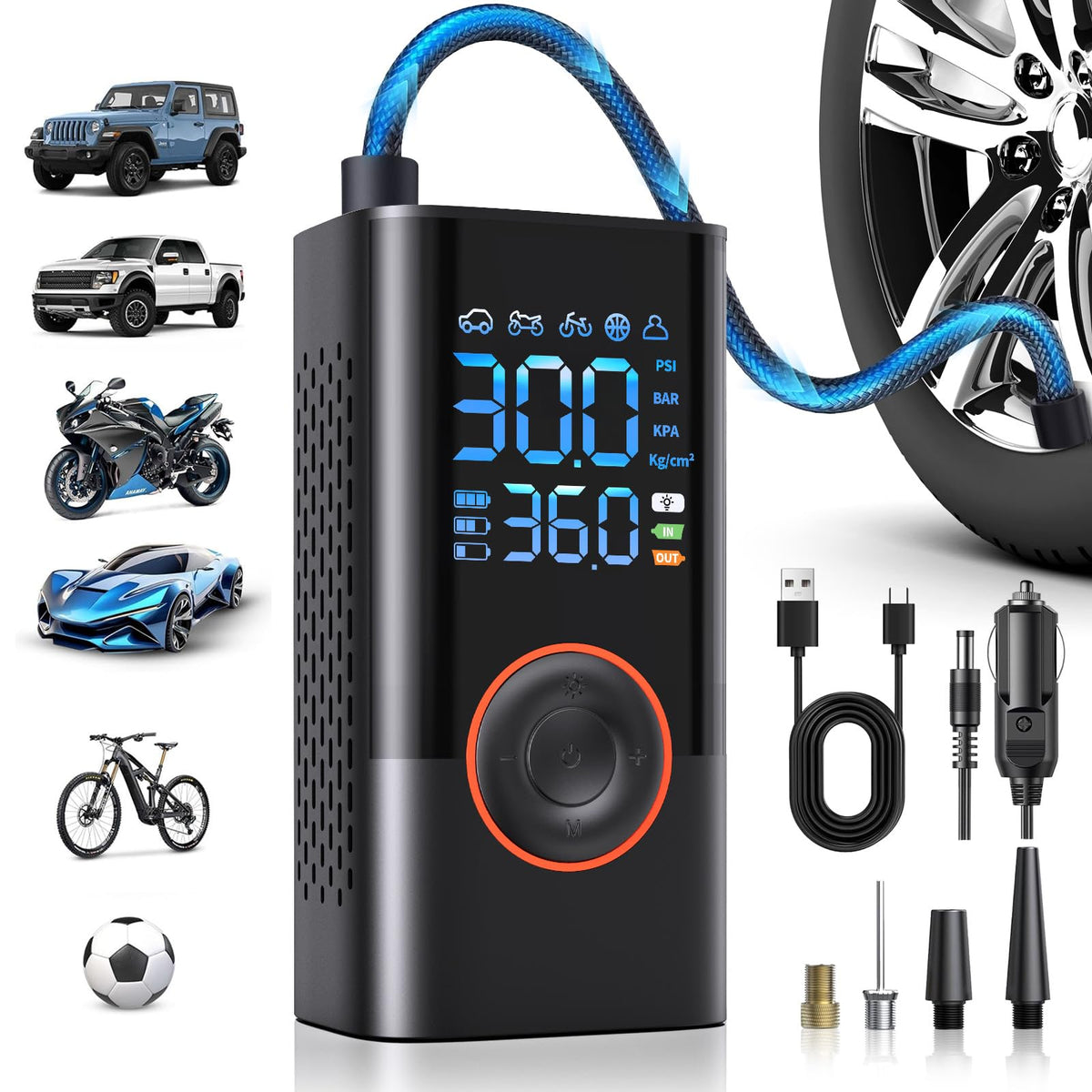Portable Cordless Tire Inflator Air Compressor 150PSI Q232